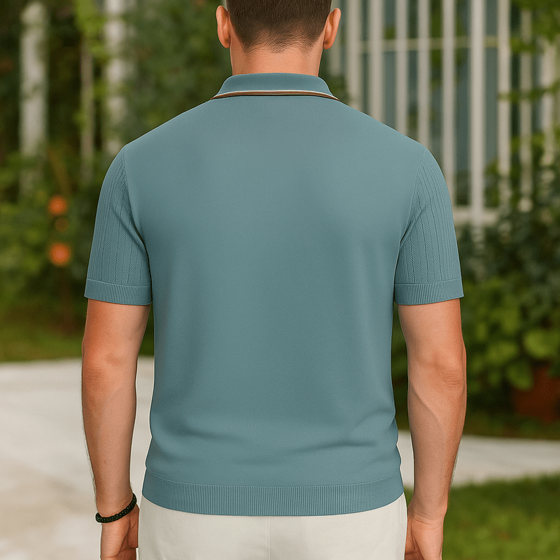 Mason Luxor Men Fashion Mason | Men's Waffle Knit Short Sleeve Casual Polo Shirts