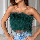 Mason Luxor Men Fashion Mason | Women's Feather Bandeau Party Top – Perfect for Summer