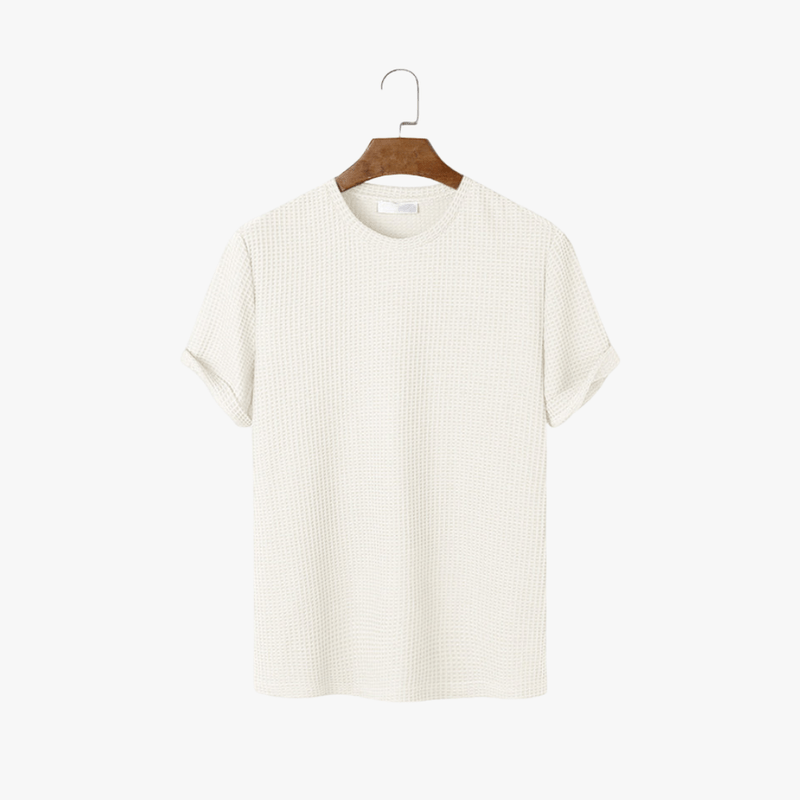 Mason Luxor Men Fashion Mason | Men’s Textured Summer Tee – Breathable Cotton Waffle Shirt
