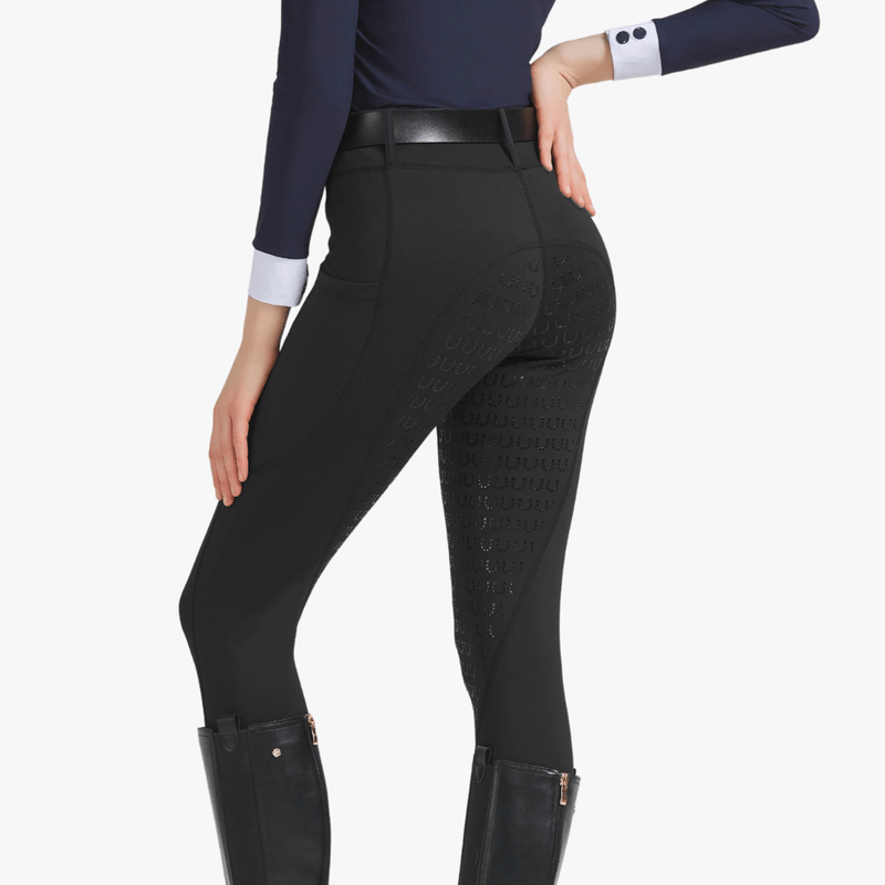 Mason Luxor Men Fashion Mason | Women Horse Riding Leggings Riding Tights Equestrian Breeches with Phone Pockets - Full Seat Silicone