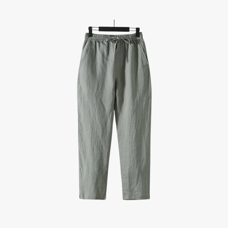 Mason Luxor Men Fashion Mason | Mens Casual Linen Pants Loose Fit Elastic Drawstring Waist Straight-Legs Summer Yoga Beach Long Pants