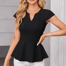 Mason Luxor Men Fashion Mason | Women's A-Line Waist Blouse Slim Fit Elegant Ruffle Blouse