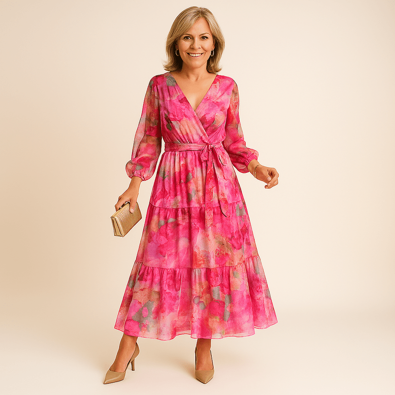 Mason Luxor Men Fashion Mason | Pink Beach Wrap Maxi Dress for Women - Spring & Summer