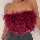 Mason Luxor Men Fashion Mason | Women's Feather Bandeau Party Top – Perfect for Summer