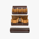 Mason | Luxury Leather Watch Roll – Travel Case for 1–4 Watches with Snap Closure - Mason Luxor Men Fashion