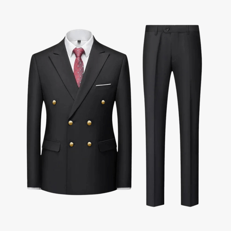 Mason | Mens 2 Piece Double Breasted Suit Slim Fit Tuxedo Blazer and Pants - Mason Luxor Men Fashion