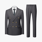 Mason | Mens 2 Piece Double Breasted Suit Slim Fit Tuxedo Blazer and Pants - Mason Luxor Men Fashion