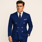 Mason | Mens 2 Piece Double Breasted Suit Slim Fit Tuxedo Blazer and Pants - Mason Luxor