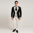Mason | Men's 3 Pieces Suit Elegant Solid One Button Slim Fit Single Breasted Party Blazer Vest Pants Se - Mason Luxor Men Fashion