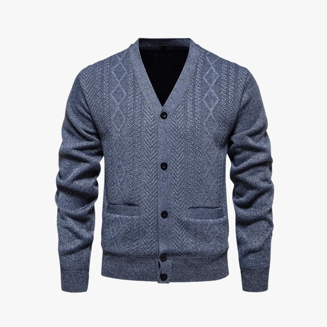 Mason | Men’s Cable Knit Button Cardigan - Mason Luxor
