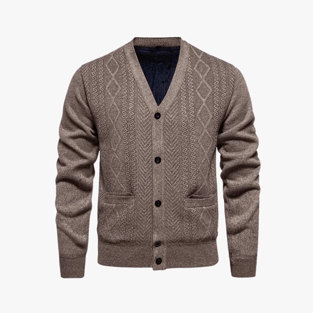 Mason | Men’s Cable Knit Button Cardigan - Mason Luxor