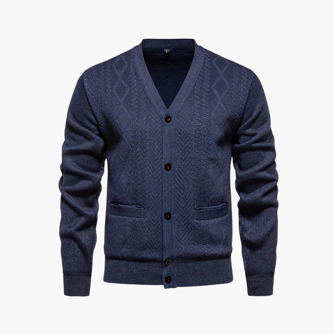 Mason | Men’s Cable Knit Button Cardigan - Mason Luxor