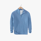 Mason | Men’s Cable Knit Half - Zip Sweater - Mason Luxor
