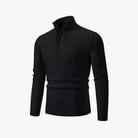 Mason | Men’s Cable Knit Half - Zip Sweater - Mason Luxor