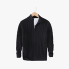 Mason | Men’s Cable Knit Half - Zip Sweater - Mason Luxor