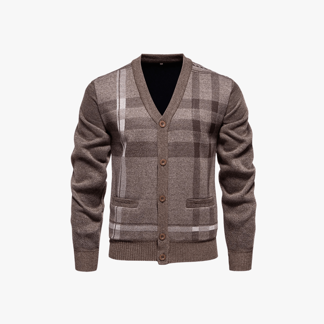 Mason | Men’s Checkered Button - Up Cardigan - Mason Luxor