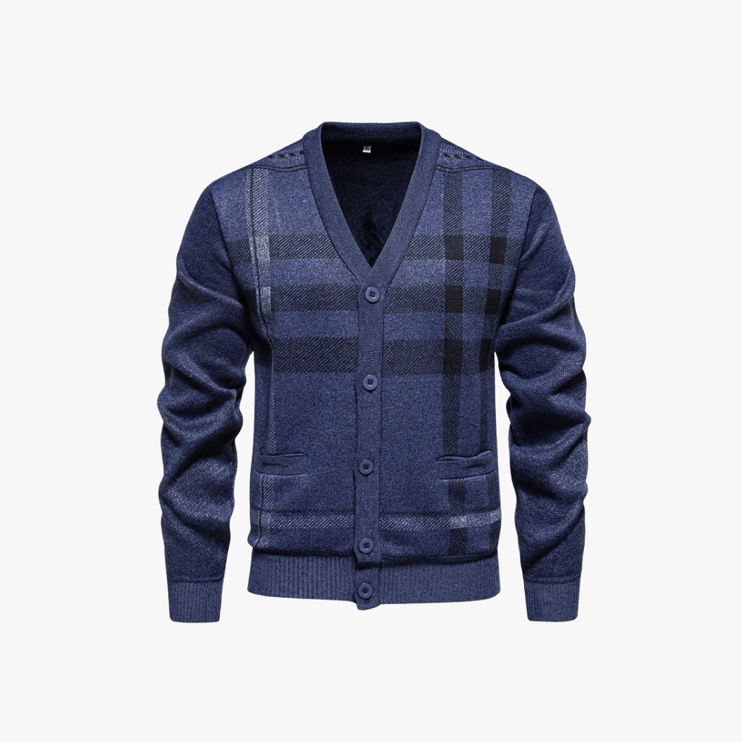 Mason | Men’s Checkered Button - Up Cardigan - Mason Luxor