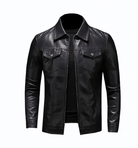 Mason | Men’s Classic Black Leather Jacket - Mason Luxor