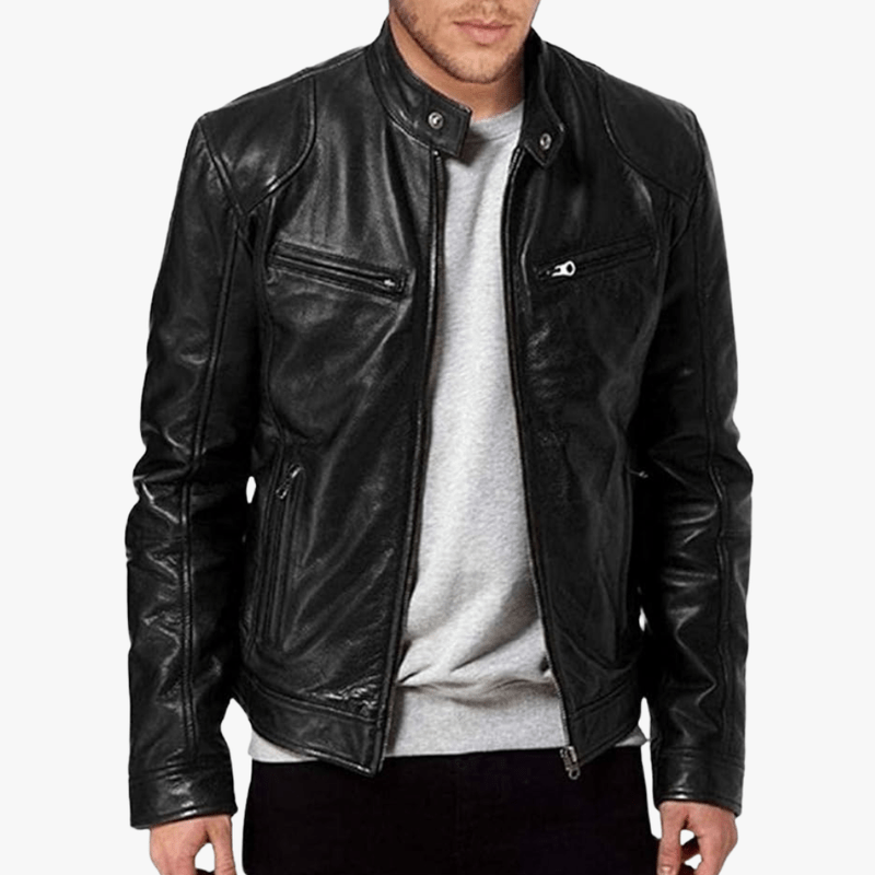 Mason | Men’s Leather Biker Jacket – Classic Moto Style - Mason Luxor Men Fashion