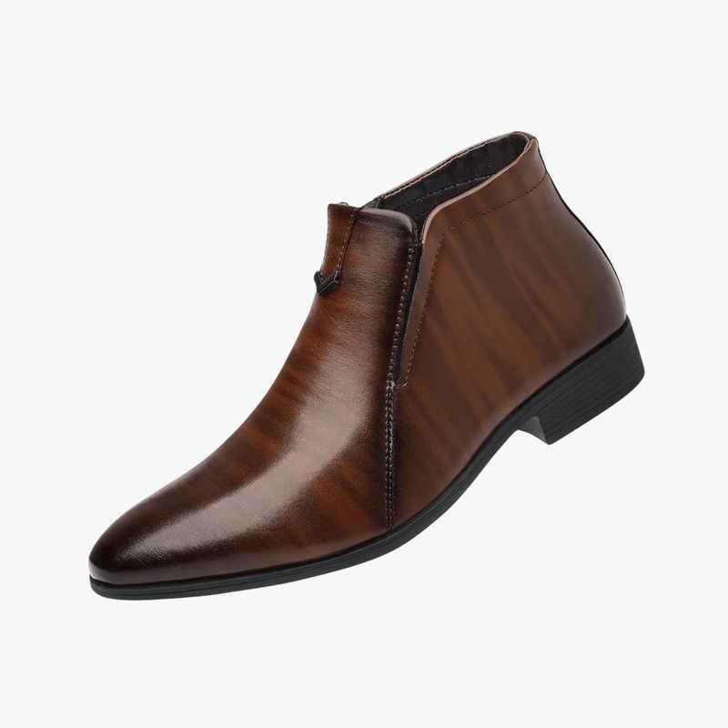 Mason | Men's Leather Dress Ankle Boots – Formal Zip - Up Shoes - Mason Luxor Men Fashion