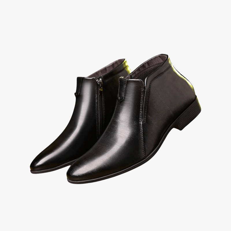 Mason | Men's Leather Dress Ankle Boots – Formal Zip - Up Shoes - Mason Luxor Men Fashion