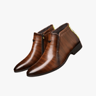 Mason | Men's Leather Dress Ankle Boots – Formal Zip - Up Shoes - Mason Luxor Men Fashion