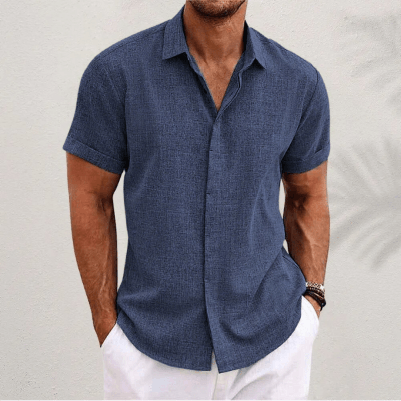 Mason | Men’s Linen Shirt – Short Sleeve Summer Essential - Mason Luxor Men Fashion