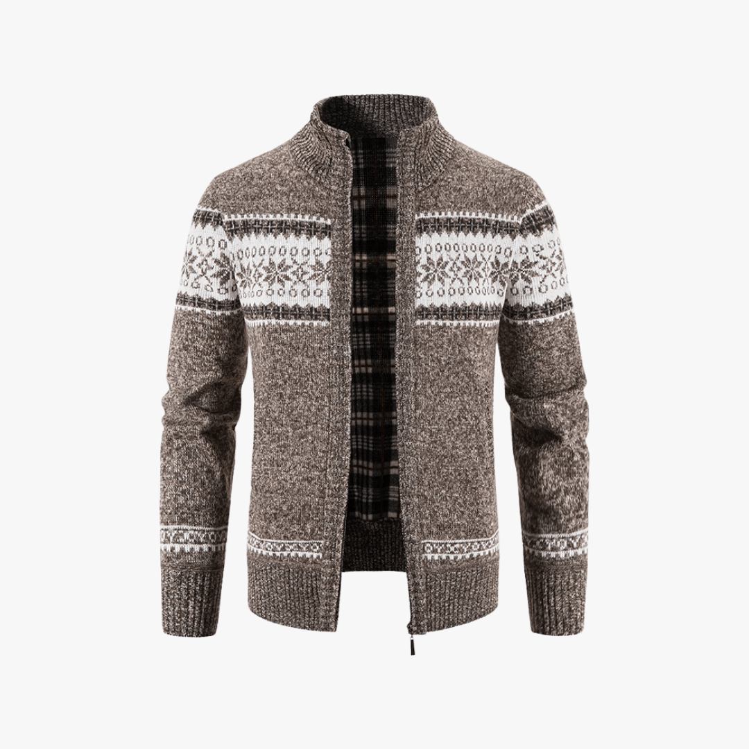 Mason | Men’s Patterned Zip - Up Cardigan - Mason Luxor