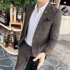 Mason | Men's Plaid Formal Suit Retro Suit 2 Pieces - Mason Luxor Men Fashion