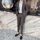 Mason | Men's Plaid Formal Suit Retro Suit 2 Pieces - Mason Luxor Men Fashion