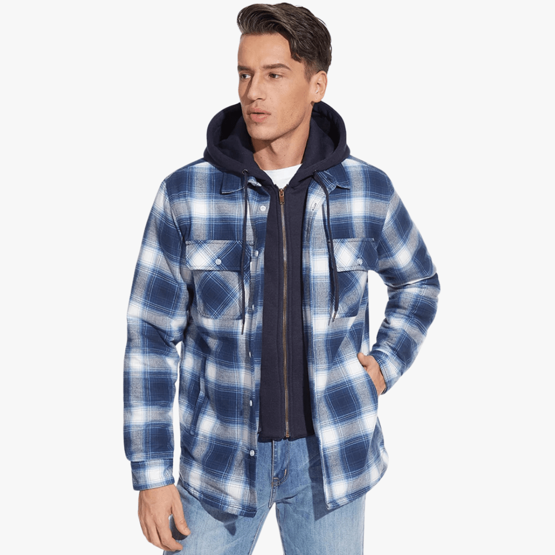 Mason | Men’s Plaid Hooded Jacket - Mason Luxor