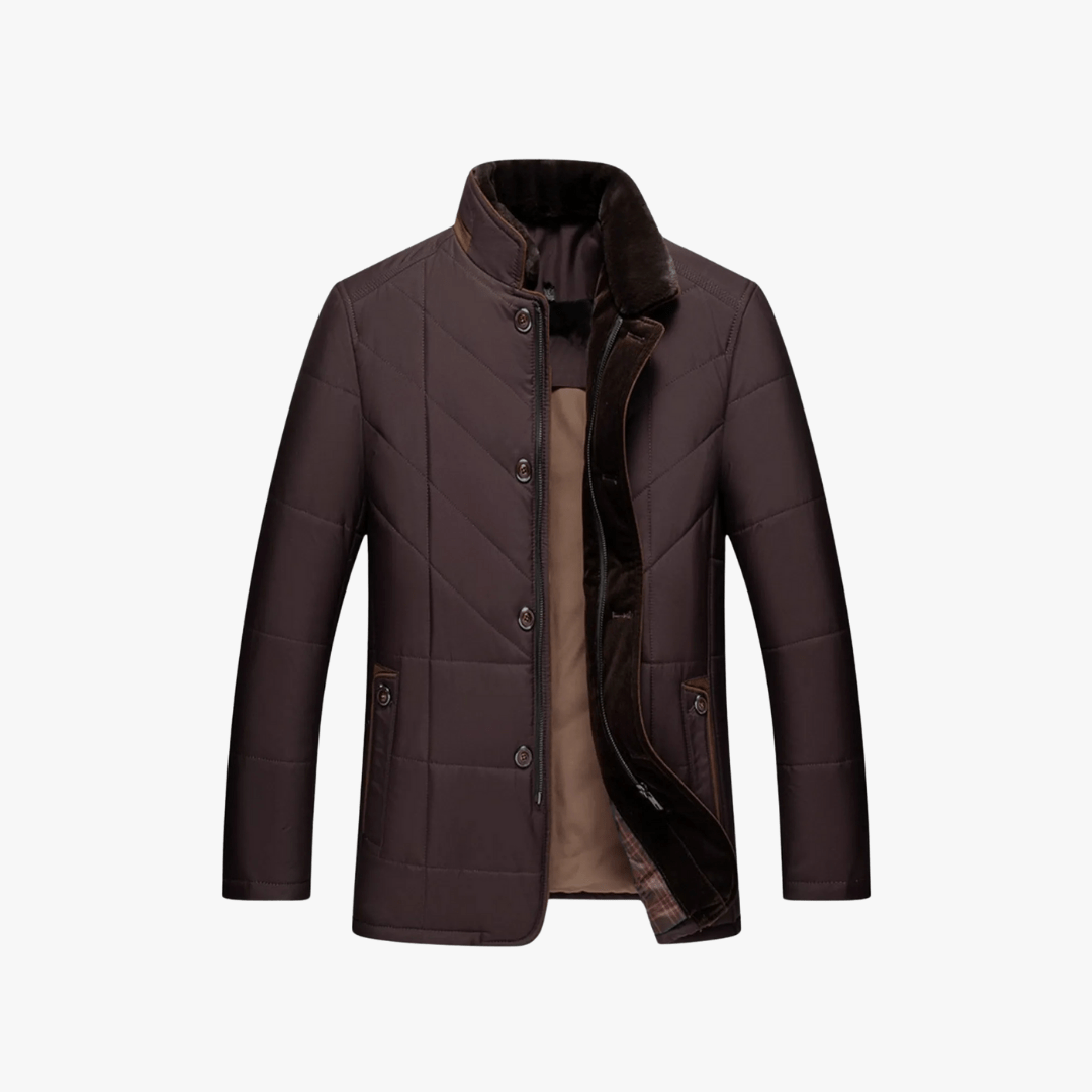 Mason | Men’s Quilted Formal Jacket with Fur Collar - Mason Luxor