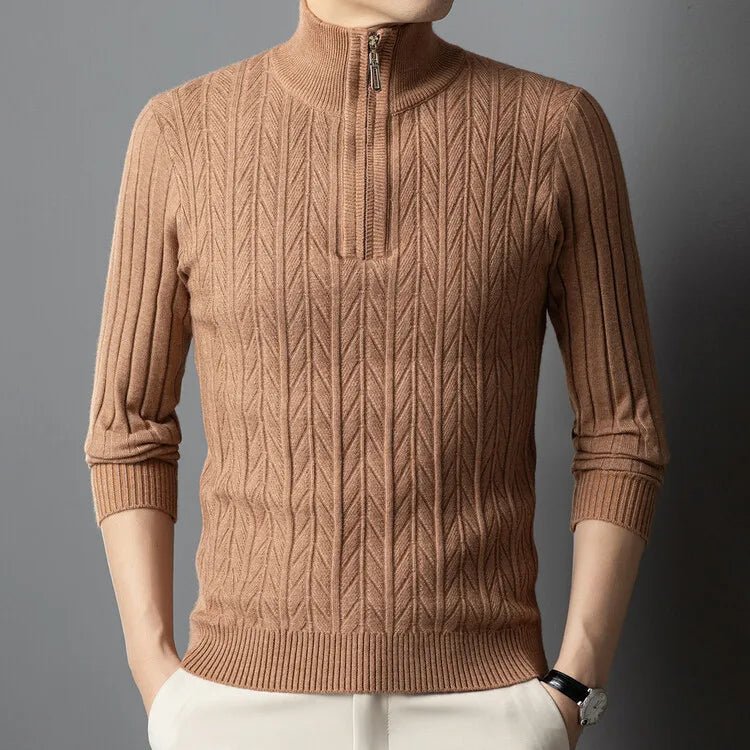 Mason | Men’s Ribbed Zip - Up Sweater - Mason Luxor