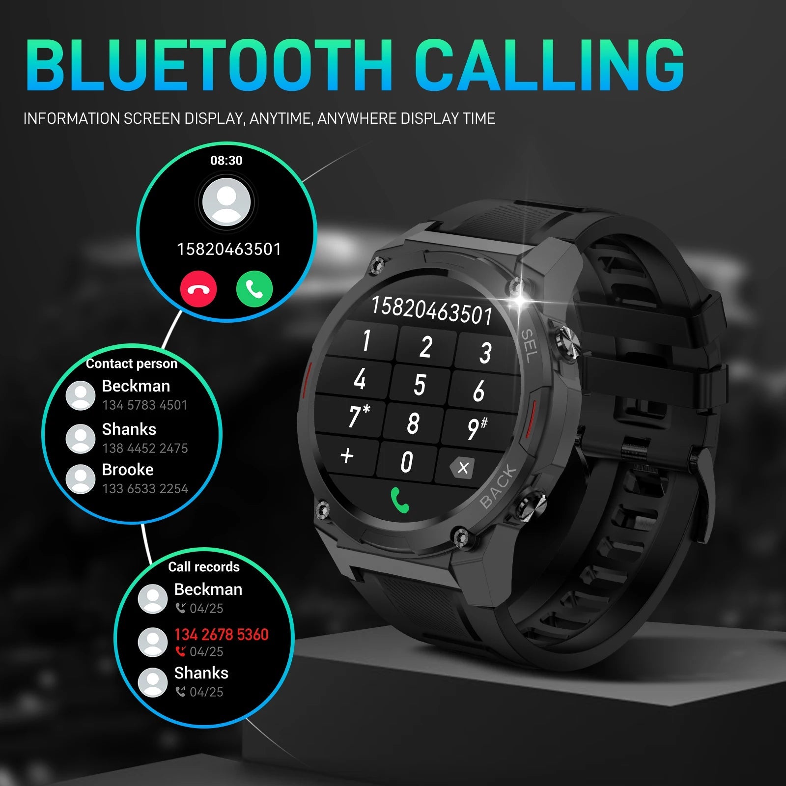 Mason | Men’s Rugged Smartwatch – Fitness Tracker with Call &amp; Heart Rate Monitor - Mason Luxor Men Fashion