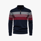 Mason | Men’s Striped Half - Zip Sweater - Mason Luxor