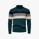 Mason | Men’s Striped Half - Zip Sweater - Mason Luxor