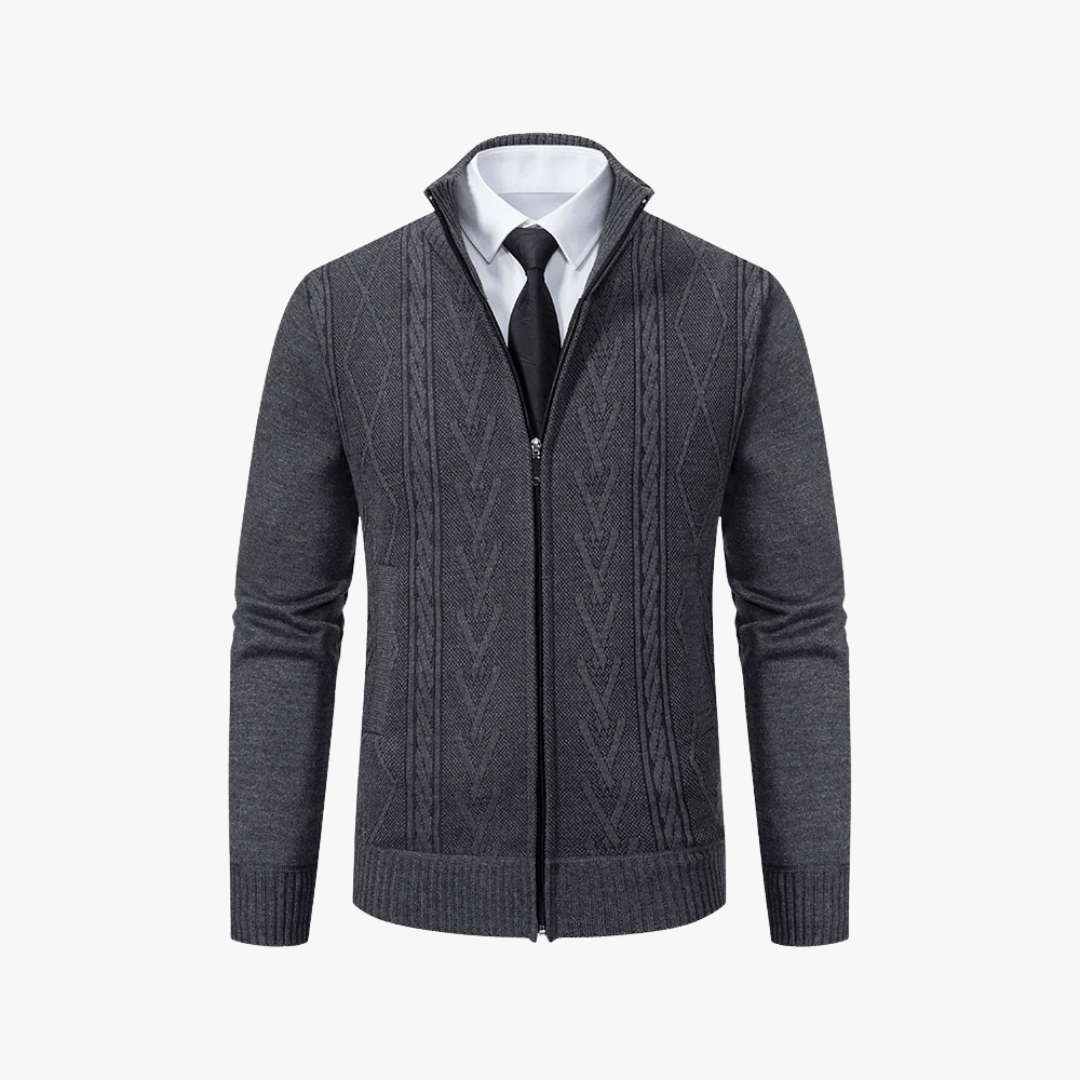 Mason | Men’s Textured Zip - Up Cardigan - Mason Luxor