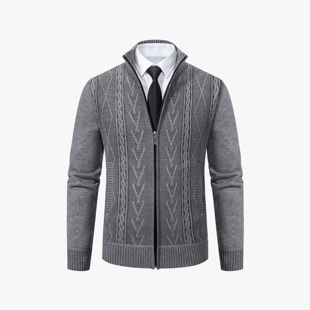 Mason | Men’s Textured Zip - Up Cardigan - Mason Luxor