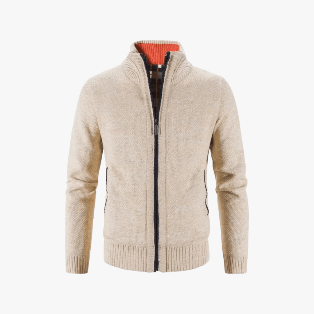 Mason | Men’s Textured Zip - Up Knit Jacket - Mason Luxor