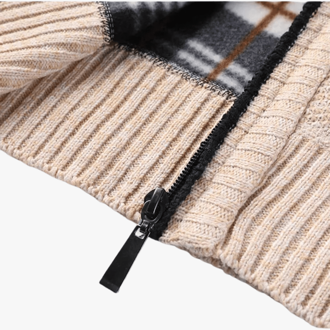 Mason | Men’s Textured Zip - Up Knit Jacket - Mason Luxor