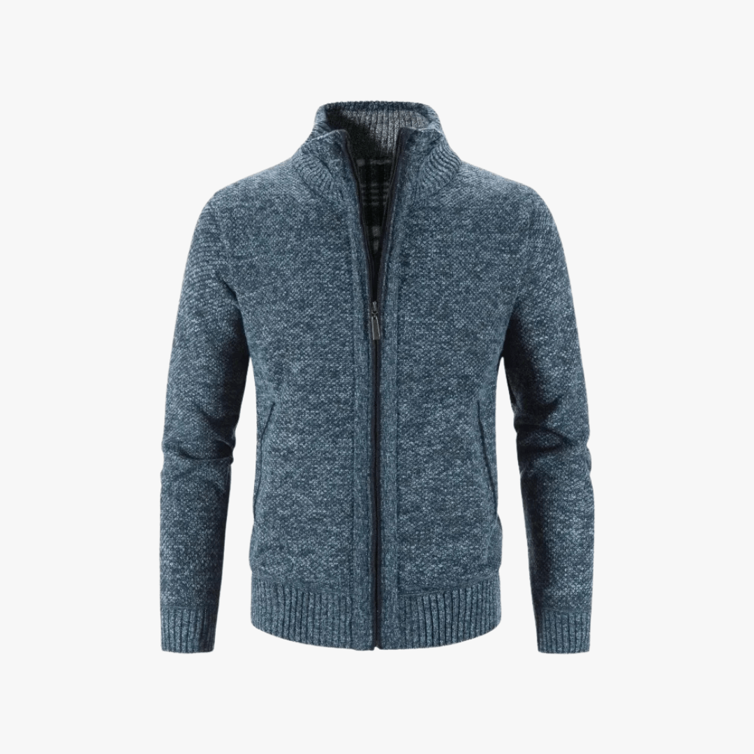 Mason | Men’s Textured Zip - Up Knit Jacket - Mason Luxor