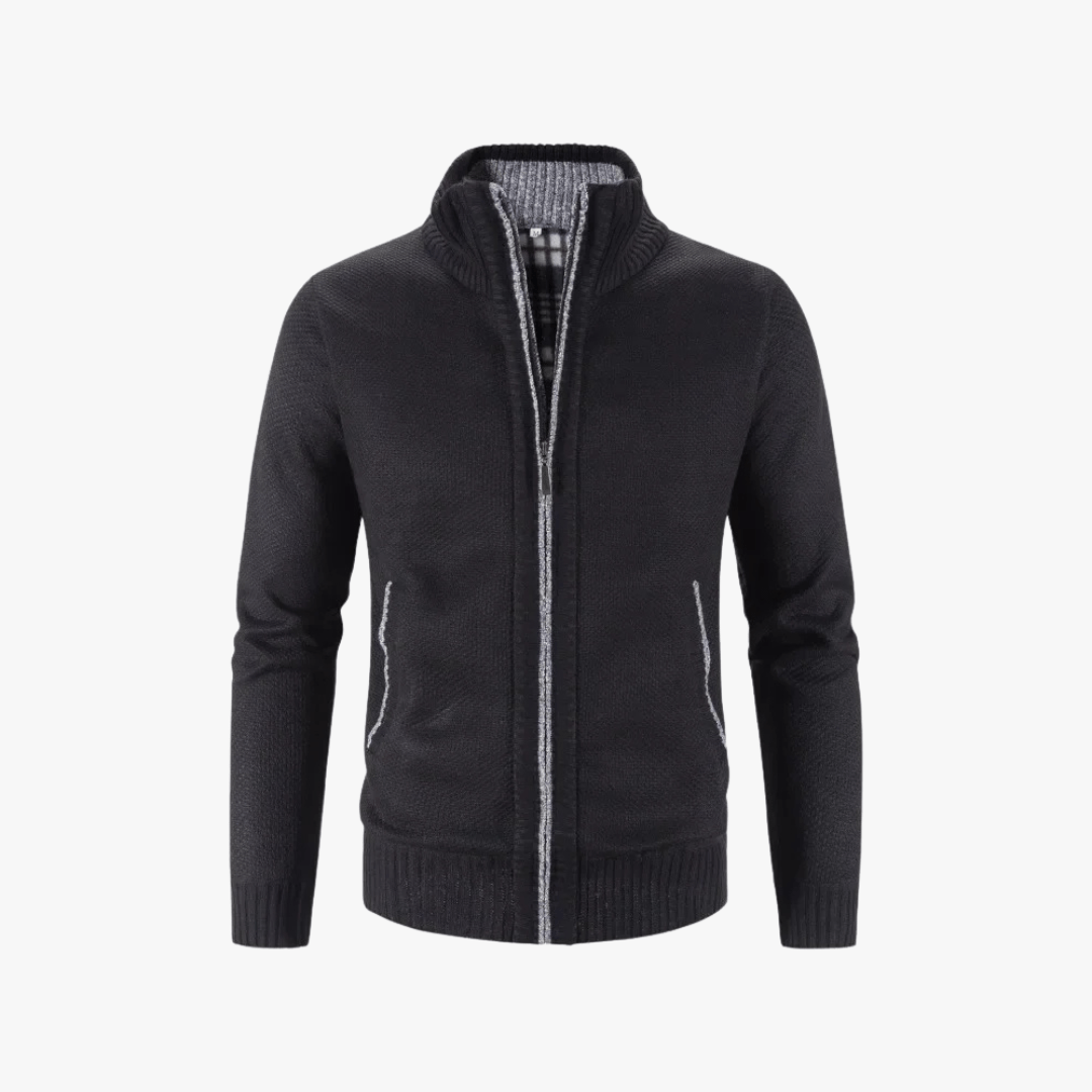 Mason | Men’s Textured Zip - Up Knit Jacket - Mason Luxor