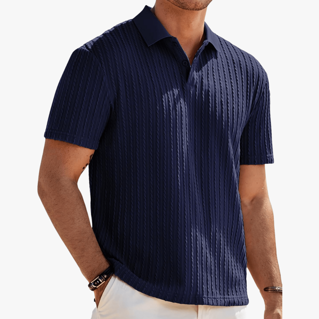 Mason | Men’s Vintage Knit Polo Shirt – Classic Old Money Style with Summer Comfor - Mason Luxor Men Fashion