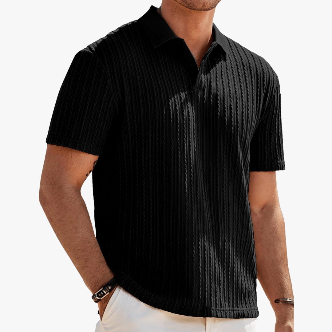 Mason | Men’s Vintage Knit Polo Shirt – Classic Old Money Style with Summer Comfor - Mason Luxor Men Fashion