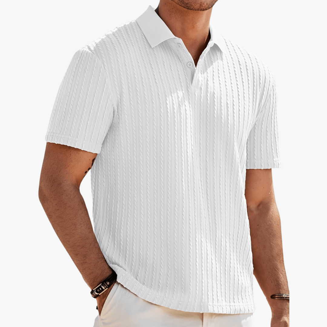 Mason | Men’s Vintage Knit Polo Shirt – Classic Old Money Style with Summer Comfor - Mason Luxor Men Fashion