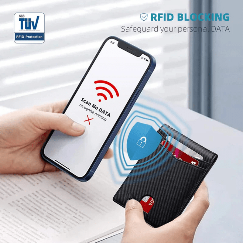 Mason | Mens Wallets Slim RFID Blocking Carbon Fiber Leather Wallets Mens - Mason Luxor Men Fashion