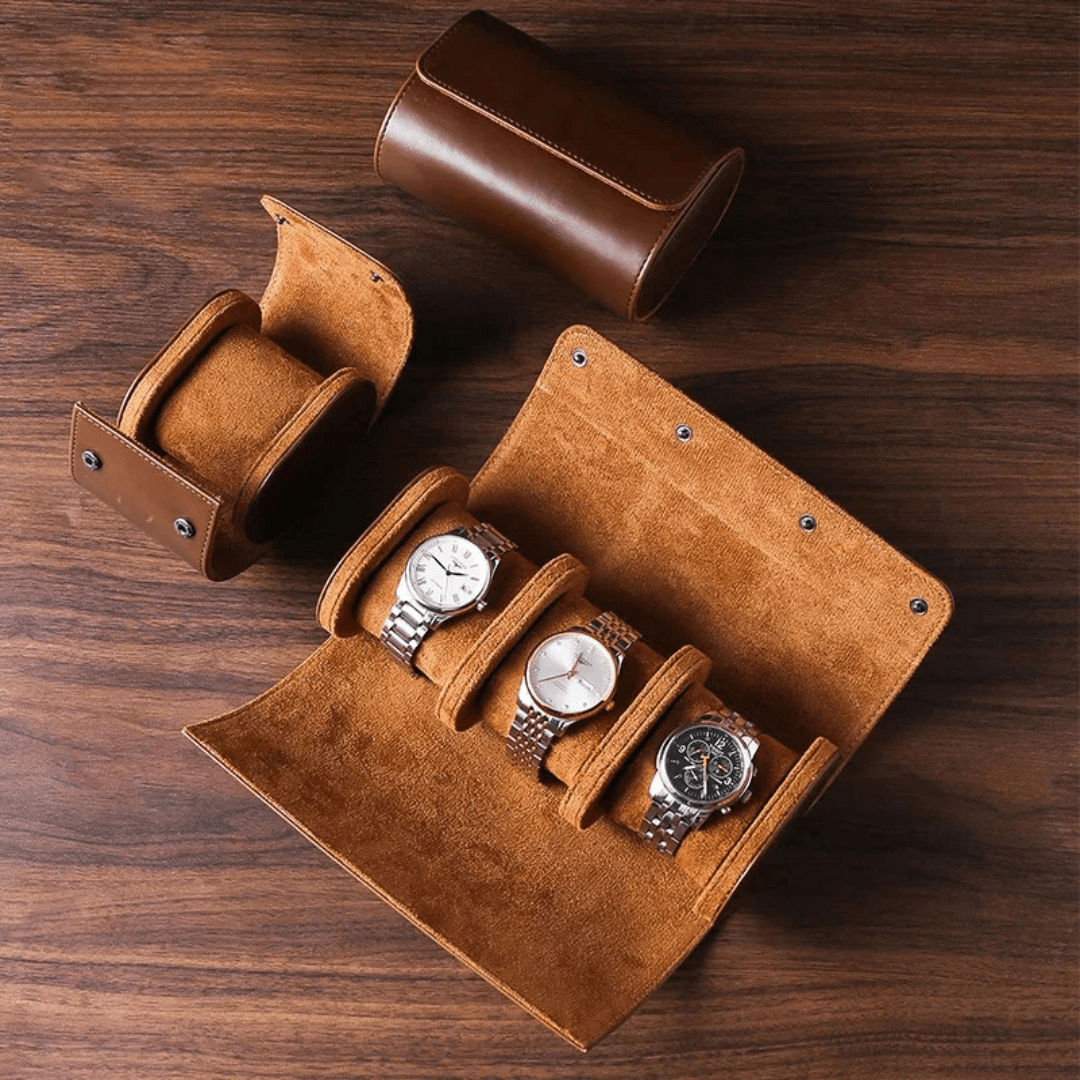 Mason | Minimalist Watch Roll Case – Sleek Travel Storage for 1–3 Watches - Mason Luxor Men Fashion