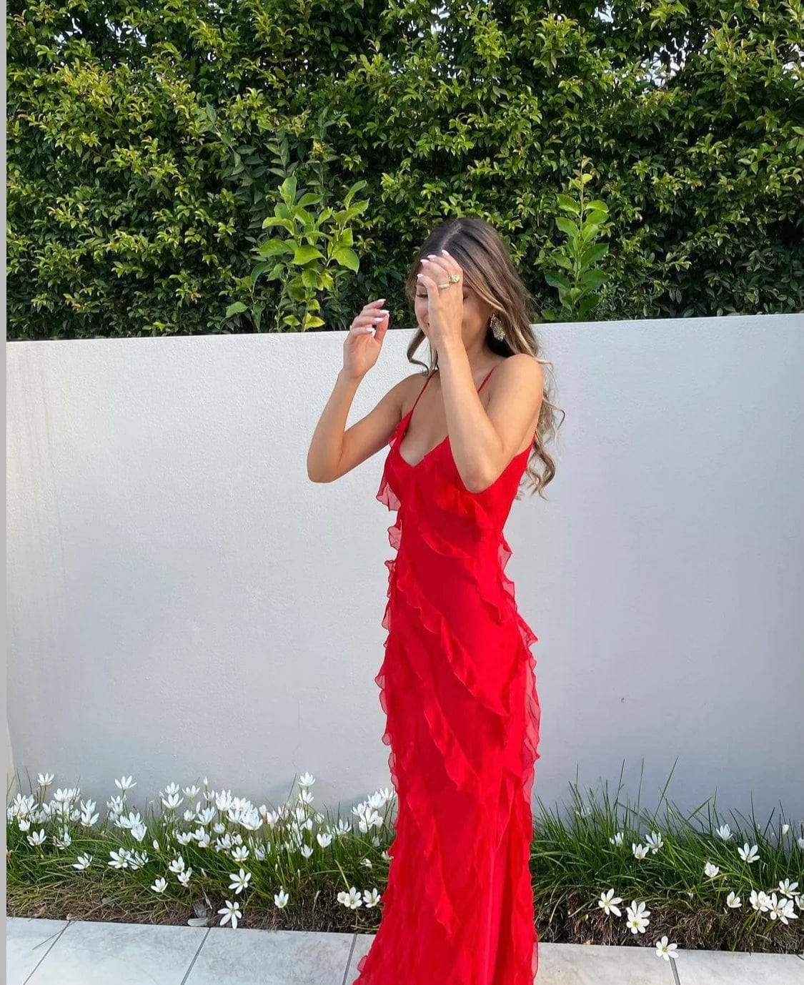Mason | Red Ruffle Maxi Dress – Elegant & Flowing Fit - Mason Luxor