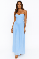 Mason | Strapless Pleated Bustier Maxi Dress - Mason Luxor