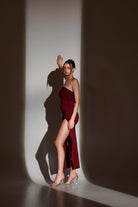 Mason | Strapless Split Maxi Dress – Elegant Bodycon Gown for Evening Glamour - Mason Luxor